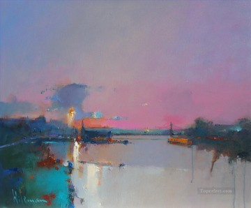 dawn over hammersmith abstract seascape Oil Paintings